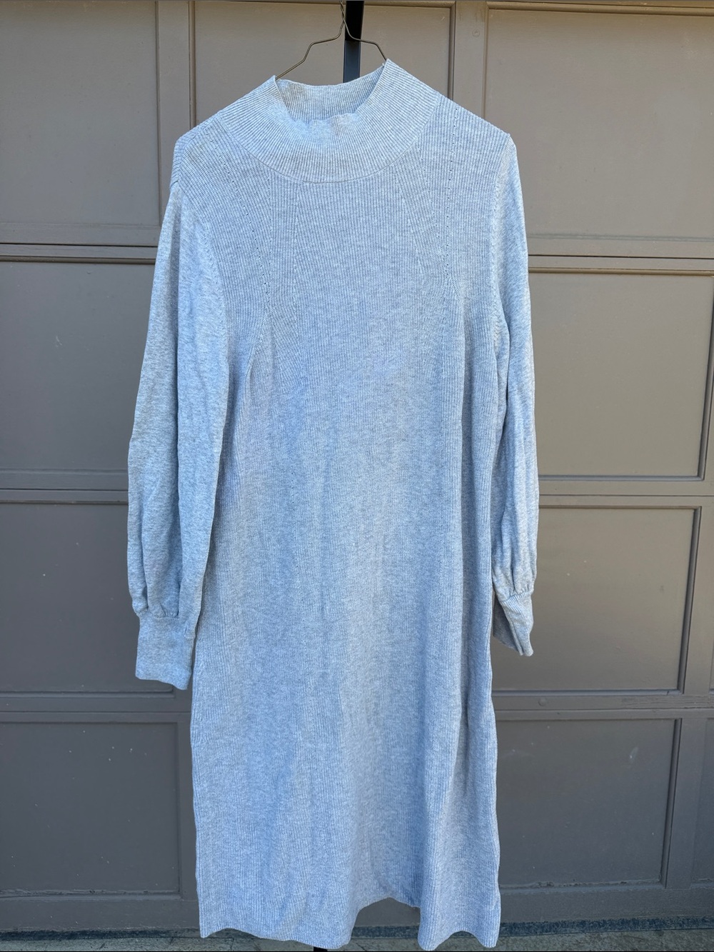 Banana Republic Light Gray Long Sleeve Knit Dress